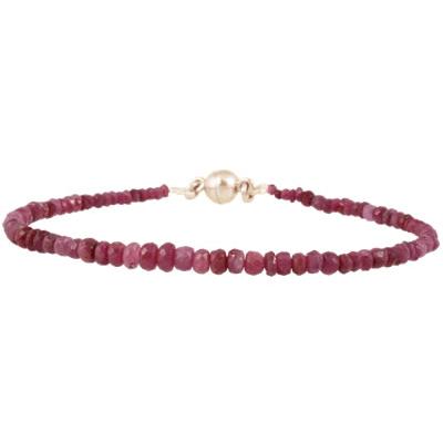 20 Carat All Natural Beaded Ruby Bracelet with Magnetic Clasp