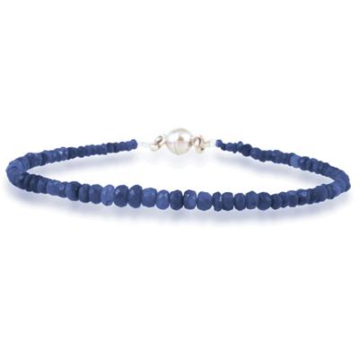 20 Carat All Natural Beaded Sapphire Bracelet with Magnetic Clasp