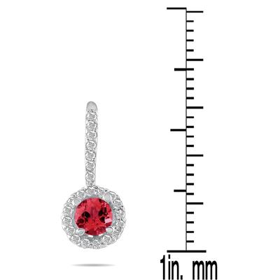 3/4 Carat TW Ruby and Diamond Earrings in 10K White Gold