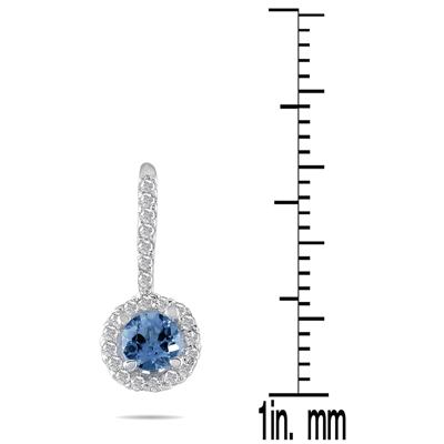 3/4 Carat TW Sapphire and Diamond Earrings in 10K White Gold