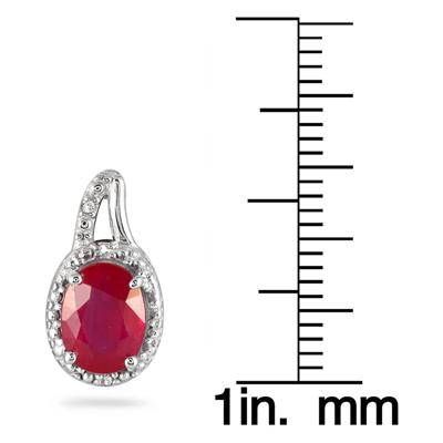 3.50 Carat Ruby and Diamond Earrings in .925 Sterling Silver