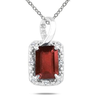 Ruby and Diamond Pendant in 10K White Gold