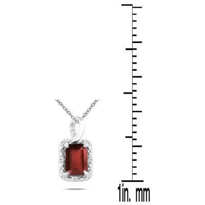 Ruby and Diamond Pendant in 10K White Gold