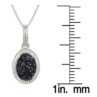 1/5 Carat Sapphire Drusy Pendant in .925 Sterling Silver