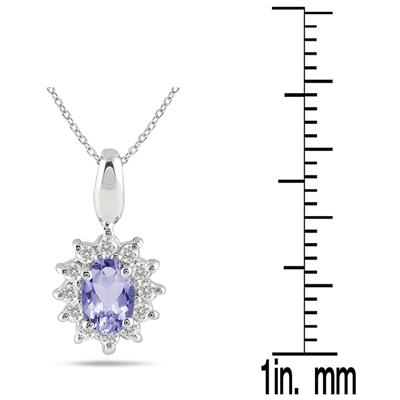 1/5 Carat TW Tanzanite and Diamond Pendant in 10K White Gold