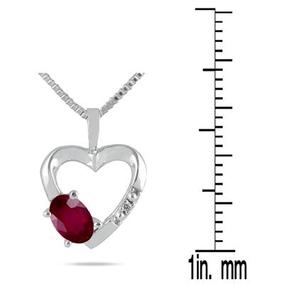 10-kt. Ruby and Diamond Heart Pendant