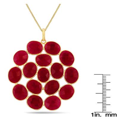 45 Carat All Natural Ruby Pendant in 18K Yellow Gold Plated Sterling Silver