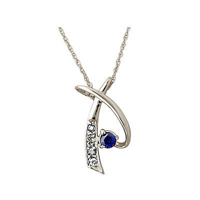 Sapphire Pendant in 14kt White Gold