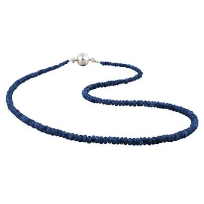 35 Carat All Natural September Sapphire Necklace with Magnetic Clasp