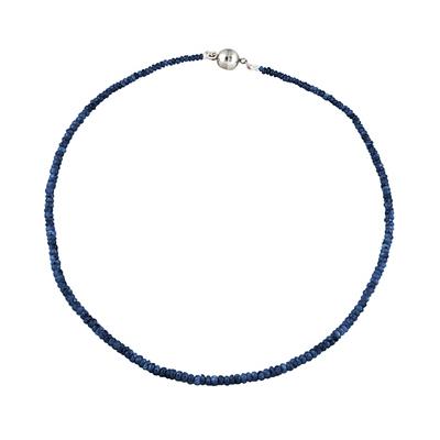 35 Carat All Natural September Sapphire Necklace with Magnetic Clasp