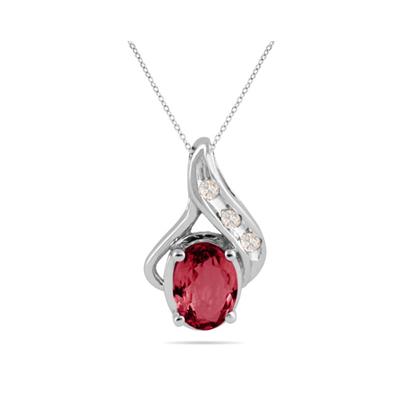 Ruby and Diamond Pendant in 10kt White Gold