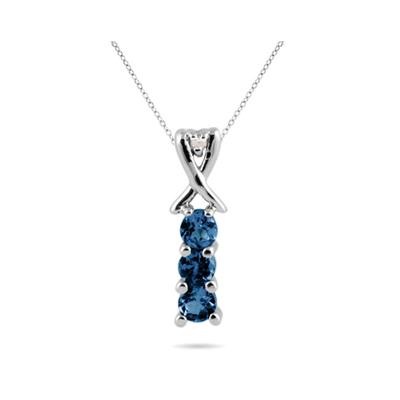 Sapphire and Diamond Pendant in 10kt White Gold