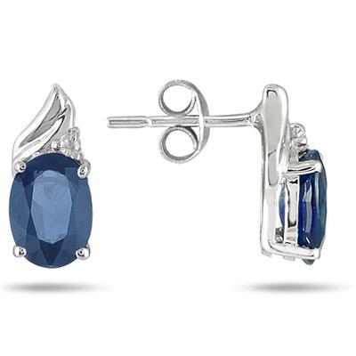 4.00 Carat All Natural Sapphire and Diamond Matching Set in .925 Sterling Silver