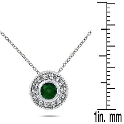 2.00 Carat Emerald & Diamond Jewelry Set in .925 Sterling Silver