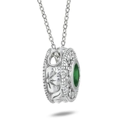 2.00 Carat Emerald & Diamond Jewelry Set in .925 Sterling Silver