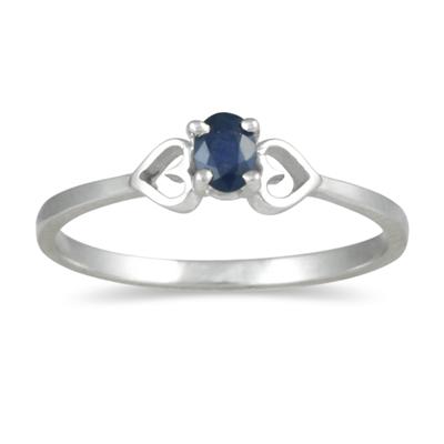 Sapphire Ring in 10K White Gold