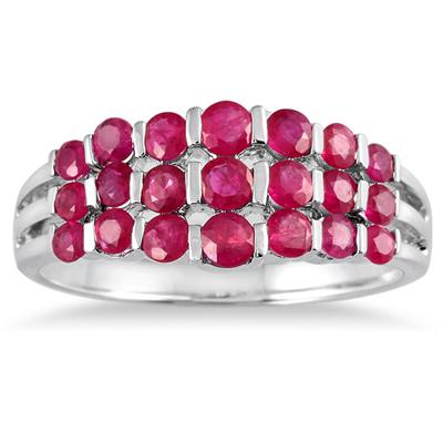 2.50 Carat All Natural Ruby Estate Brilliance Ring in Solid .925 Sterling Silver