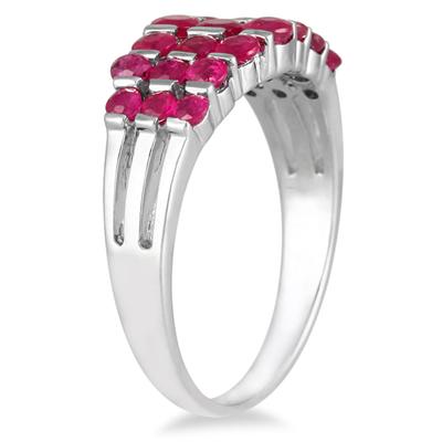 2.50 Carat All Natural Ruby Estate Brilliance Ring in Solid .925 Sterling Silver