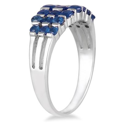 2.50 Carat All Natural Blue Sapphire Estate Brilliance Ring in Solid .925 Sterling Silver