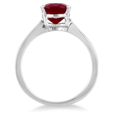 2.50 Carat All Natural Oval Ruby Ring in .925 Sterling Silver