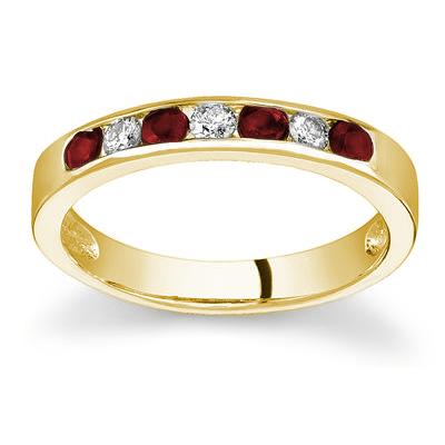 Ruby and Diamond Stackable Channel Ring
