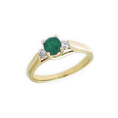 Three Stone Emerald and Diamond Ring