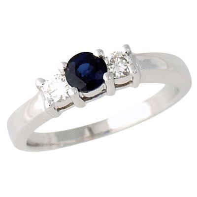 Three Stone Sapphire and Diamond Ring