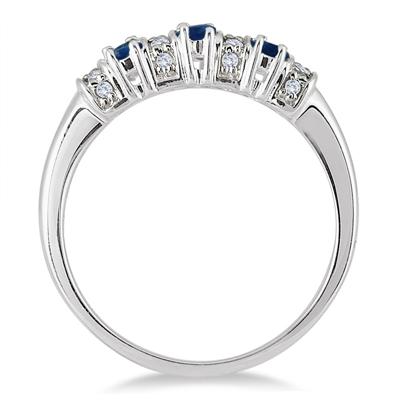 Sapphire and Diamond Ring 14K White Gold