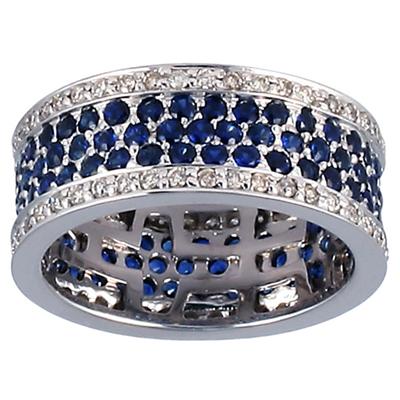 2.05CTW Sapphire and Diamond Eternity Band in 14K White Gold