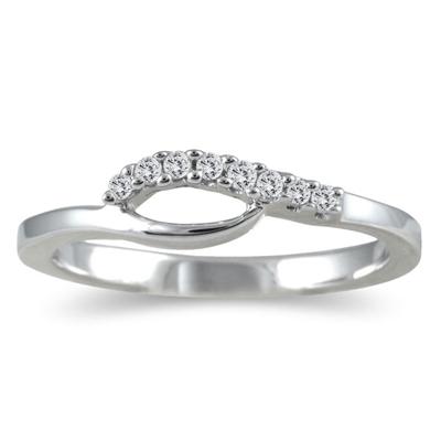 1/10 Carat TW Diamond Twist Ring in 10K White Gold