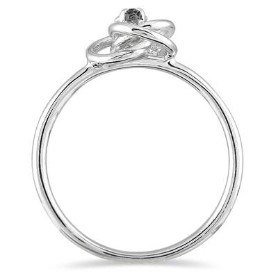 Black Diamond Swirl Promise Ring in 10K White Gold