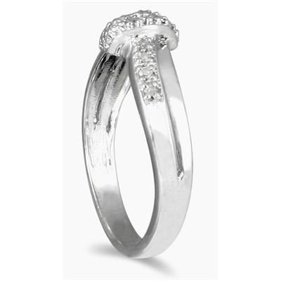 0.05 Carat TW Diamond Knot Ring in .925 Sterling Silver