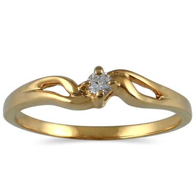 .05 Carat Diamond Promise ring in 10K Yellow Gold
