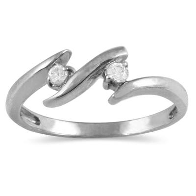 1/10 Carat Diamond Ring in 14K White Gold