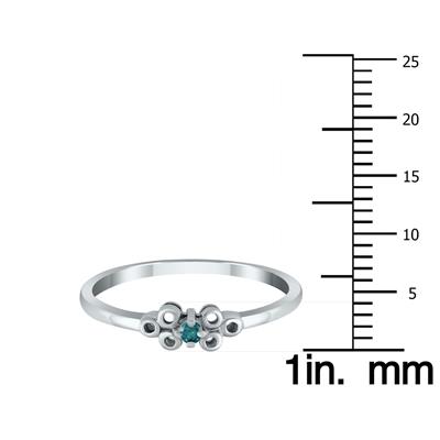 0.03 Carat TW Blue Diamond Promise Ring in 10K White Gold 
