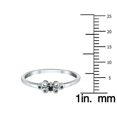 0.03 Carat Black Diamond Promise Ring in 10K White Gold 