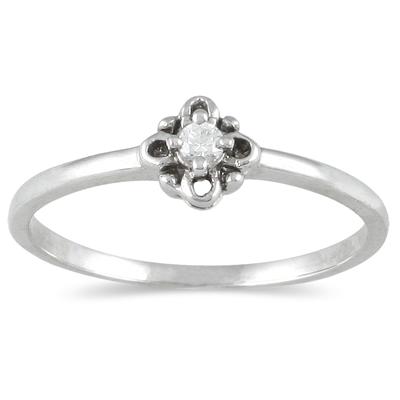 .05 Carat Diamond Promise ring in 10K White Gold