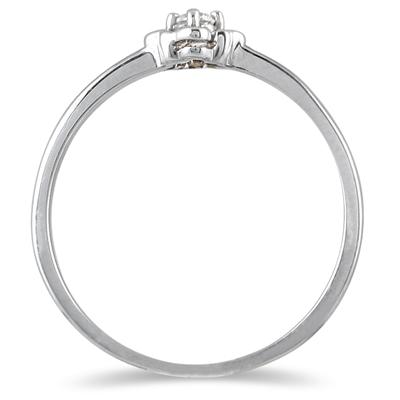 .05 Carat Diamond Antique Promise Ring in 10K White Gold