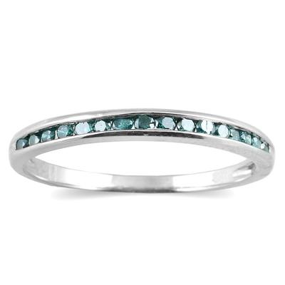 1/3 CTW Blue Diamond Ring in .925 Sterling Silver
