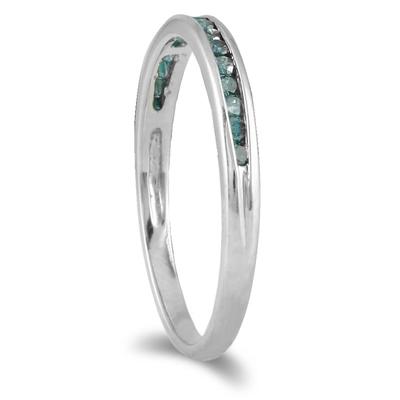 1/3 CTW Blue Diamond Ring in .925 Sterling Silver