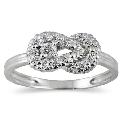 1/4 Carat TW Diamond Knot Ring in 10K White Gold