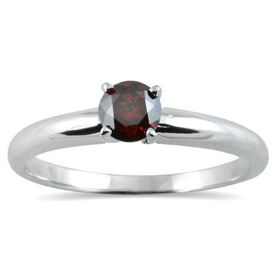 1/4 CTW Cognac Diamond Ring in 14K White Gold