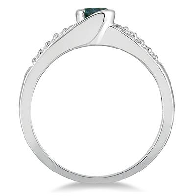 2/5 Carat TW Blue and White Diamond Ring in 10K White Gold