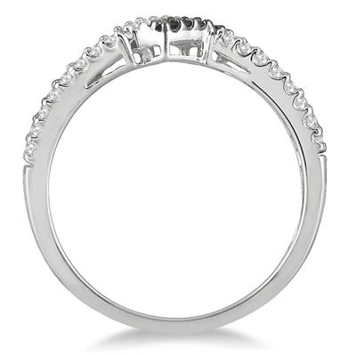 1/3 Carat TW  Blue and White Diamond Ring in 10K White Gold