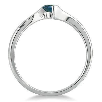 1/4 Carat Blue Diamond Solitaire Ring in 10K White Gold