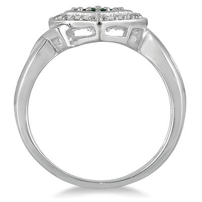 1/5 Carat TW Blue and White Diamond Ring in 10K White Gold