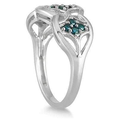 1/4 Carat TW Blue Diamond Ring in 10K White Gold