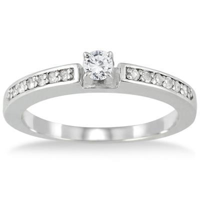 1/4 Carat Diamond Promise Ring in 10K White Gold