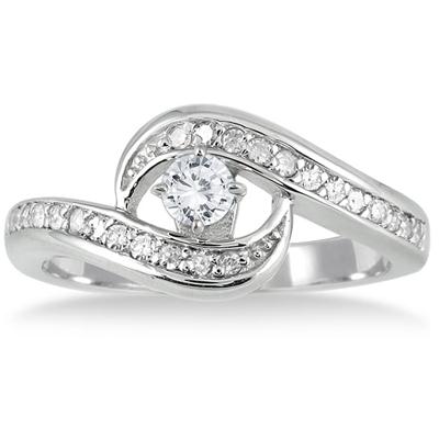 1/2 Carat Diamond Promise Ring in 10K White Gold