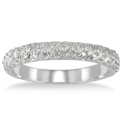 1/4 Carat TW Diamond Wedding Band Ring in 10K White Gold